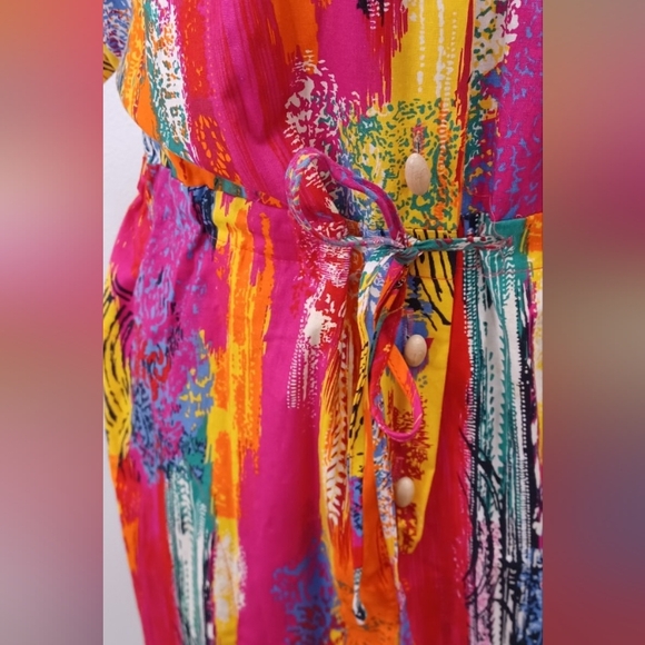 Vtg California ROC Abstract Colorful Jumpsuit - Picture 6 of 9